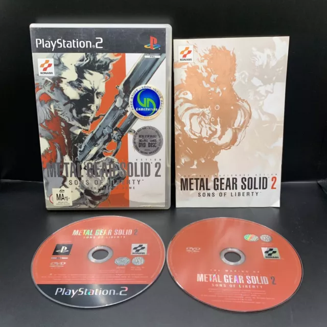 Metal Gear Solid 2 Two Sons of Liberty PS2 Sony PlayStation 2 PAL Bonus Disc DVD