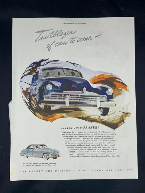 Magazine Ad* - 1949 - Frazer Manhattan - Trailblazer