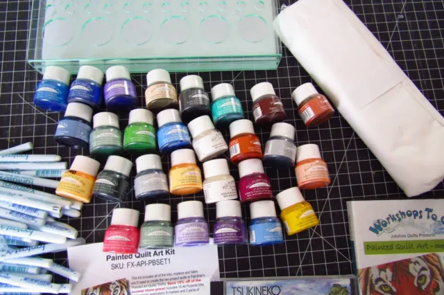 Tsukineko fabric paints and DVDs (iron set paints)