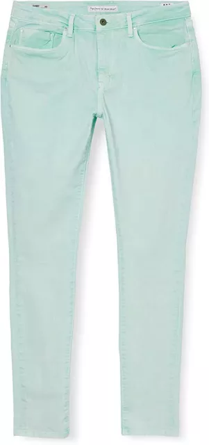 Pepe Jeans Mujer Regent Pantalón Elástico Tela en Verde, TALLA XS / 32 ✅