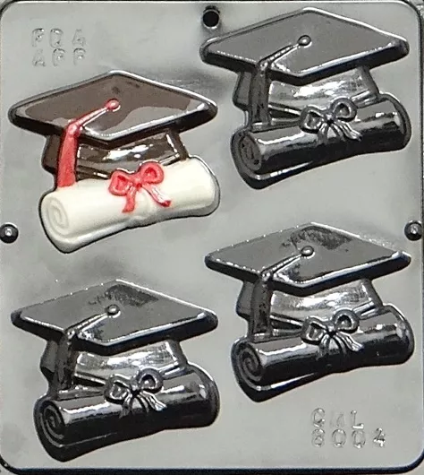 Graduation Cap & Scroll Chocolate Candy Mold  8004 NEW