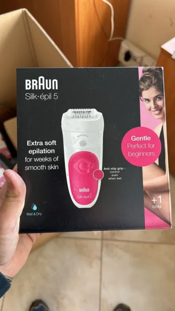 Braun Silk-épil 5 5-513 2in1 Wet&Dry Epilatore con 3 Testine - Rosa