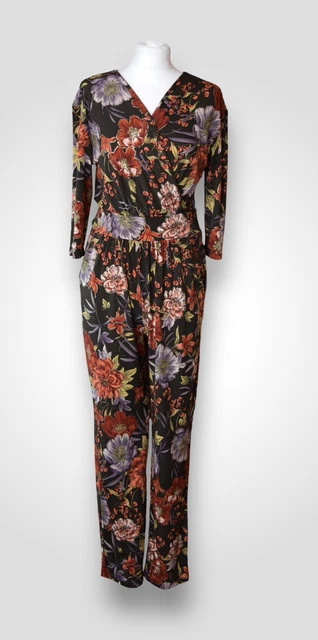 KIM CO 3 4 Sleeve Foil Floral Regular Jumpsuit Thyme Multi Size