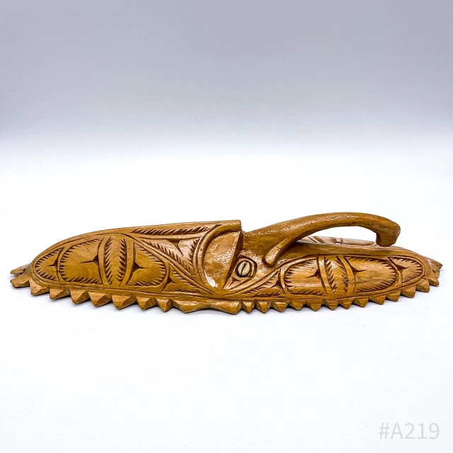 African Mask Wall Mask from Wood Hand-Carved Handmade 9x34cm 5