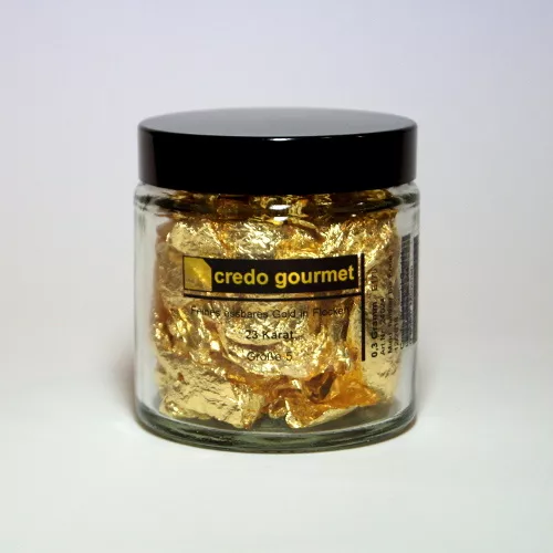 Blattgoldflocken - Essbares Blattgold-Goldflocken- Schabin - 23 Karat - Größe 5