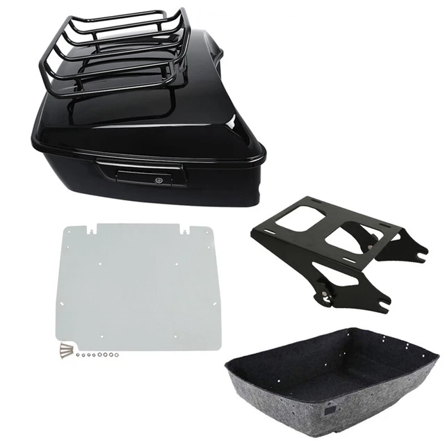 Matte Black King Trunk Pad Mount Rack Fit For Harley Touring Road Matte Black King Trunk Pad Mount Rack Fit For Harley Touring Road