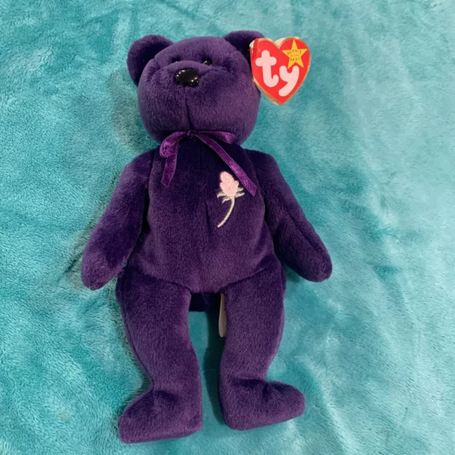 RARE 1st Edition TY Beanie Baby Princess Diana Bear 1997 w/Errors