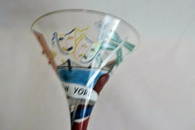 Lolita Martini Stemware New York Tini Big Apple Statue of Liberty Taxi Subway 4