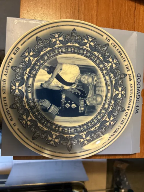 Wedgwood Commemorative Queen Elizabeth II 50th Anniversary Coronation Plate