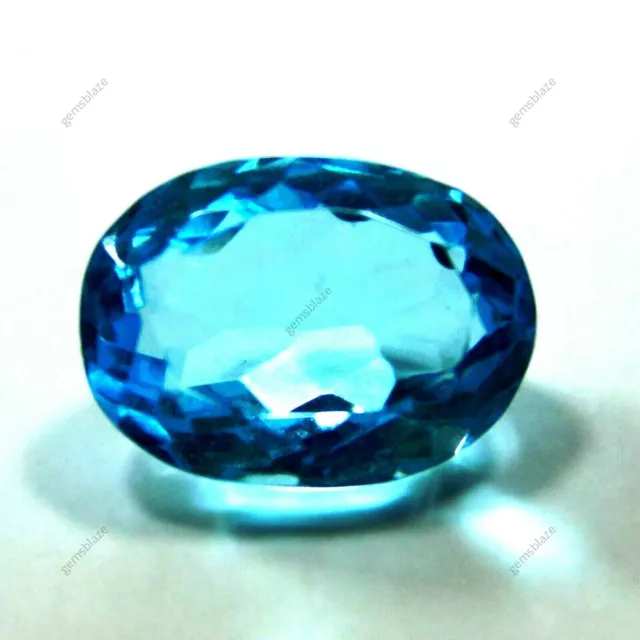 8 CT NATURAL Blue Aquamarine OVAL CUT Rare CERTIFIED Loose Gemstone ...