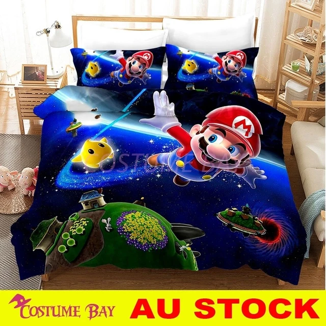 SUPER MARIO QUILT Duvet Cover Set Single Double Queen Size Pillowcase
