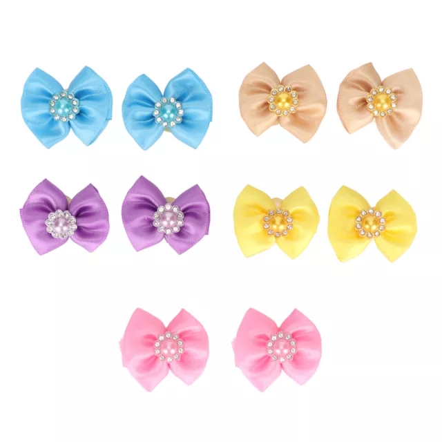 20Pcs/Set Hair Bows Small Dog Cat Pet Puppy Bowknots Rubber Band Grooming Decor