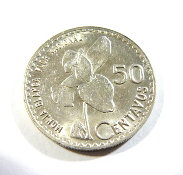 1962 Guatemala Silver 50 Centavos