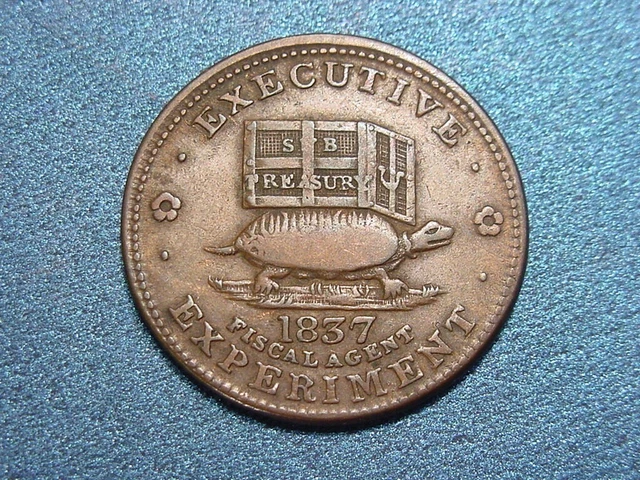 1837 Illustrious Predecessor Anti Jackson Hard Times Token Donkey & Turtle