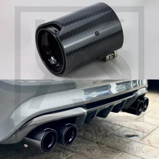 1 x BMW M2/M3/M4/M5 MP Gloss Black Carbon Fibre Exhaust Tip F87/F80/F82/F83/F10