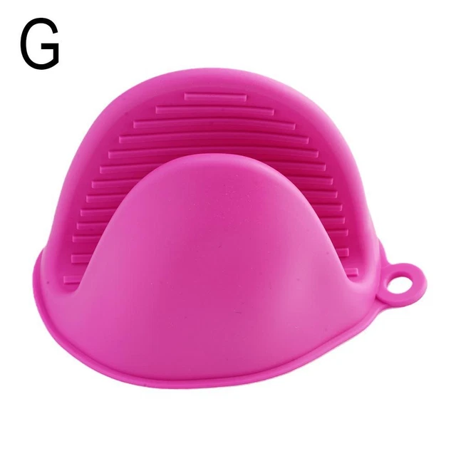 Rose red Silicone Pot Holders Mini Oven Mitt Kitchen Heat Resistant Fingers Gri
