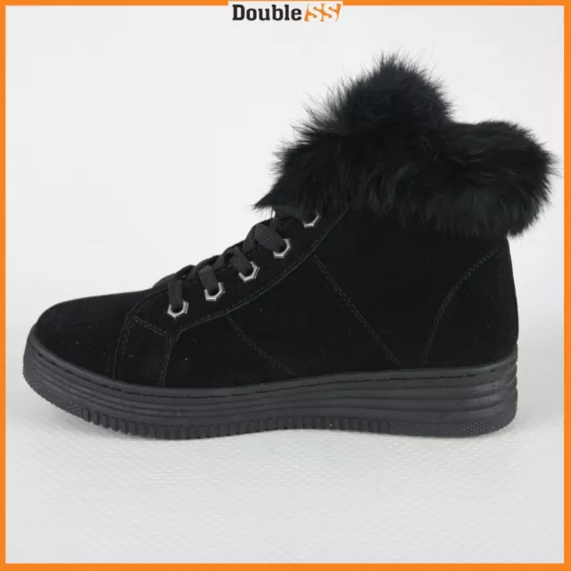 Scarpe da Donna Stivali tacco basso Invernali Eco Pelliccia Nero 38 Sneakers