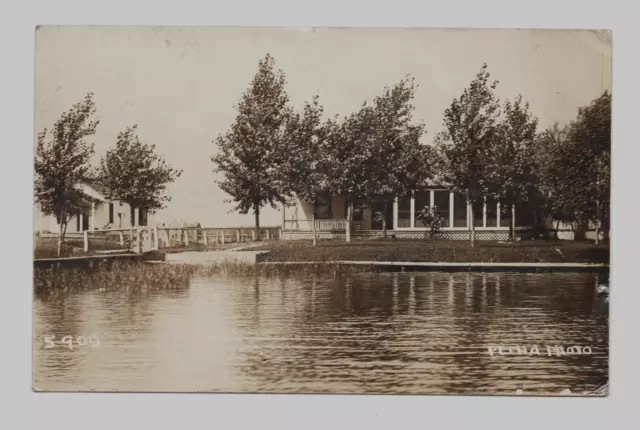 PearlBeach, MI. RPPC postcard- Home of Fred Martin or Capt. Hartman? Pesha Photo
