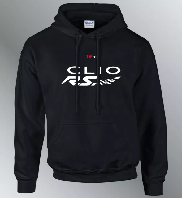 Sweat shirt Hoodie personnalise Clio RS M L XL auto capuche sweatshirt sweater