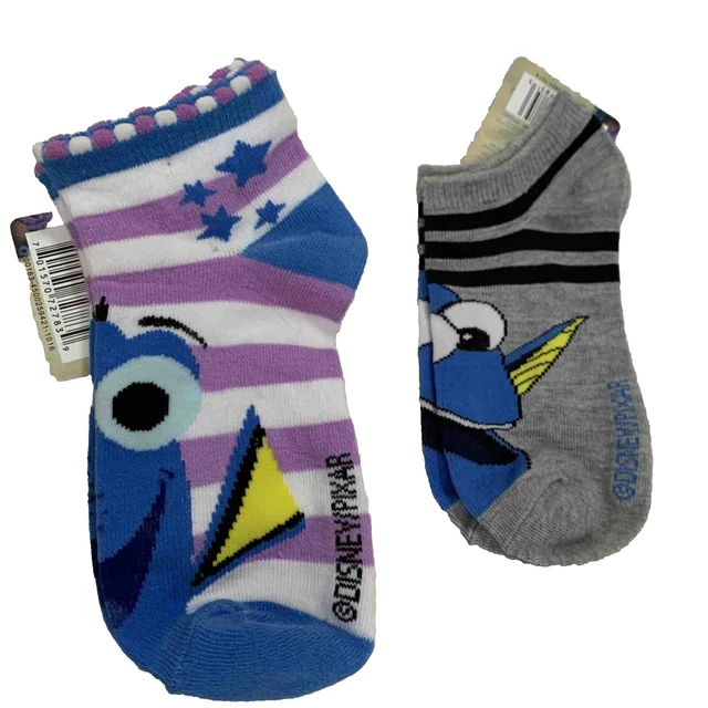 NEW Disney Pixar Finding Dory Unisex Kids' Socks Set (2 Pairs) Sock Sz 10.5 X 4