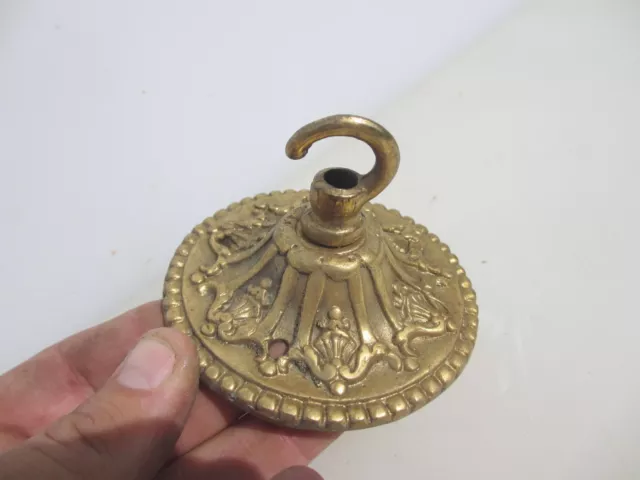 Vintage Brass Ceiling Light Holder Hook Hanger Bracket Rose Old Lantern Antique