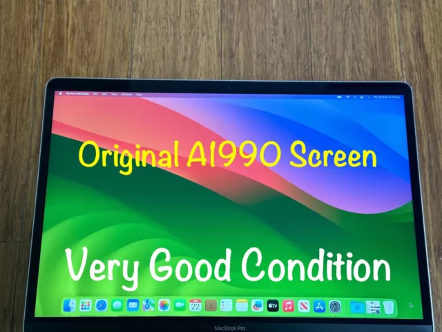 Very Good Original 15" LCD Screen of A1990 Apple MacBook Pro 2018 / 2019 GREY