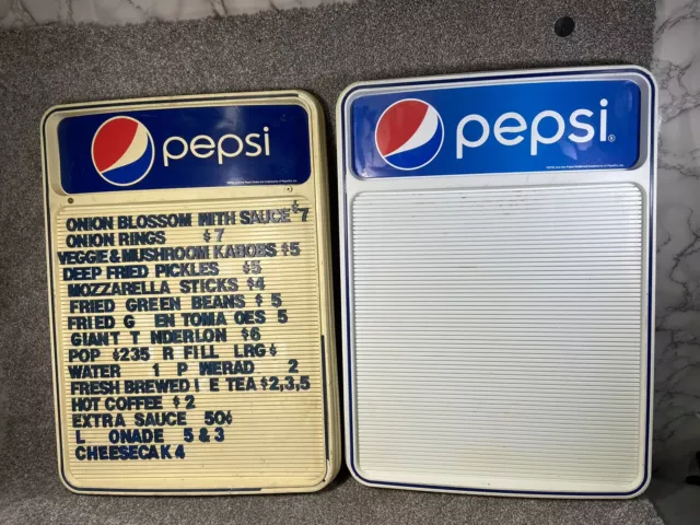 Pepsi-Cola Menu Board Sign Countertop Or Wall Mount LOT OF 2
