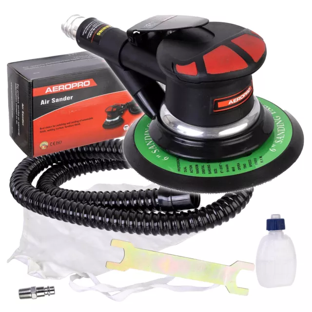 6" Professional Air Random Orbital Palm Sander Dual Action Pneumatic Sander