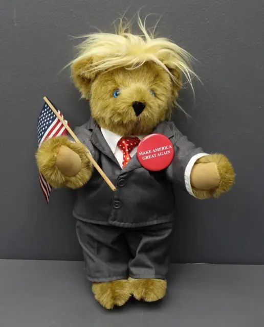 Vermont Teddy Bear 15" MAGA Donald Trump MAKE AMERICA GREAT AGAIN Jointed Plush