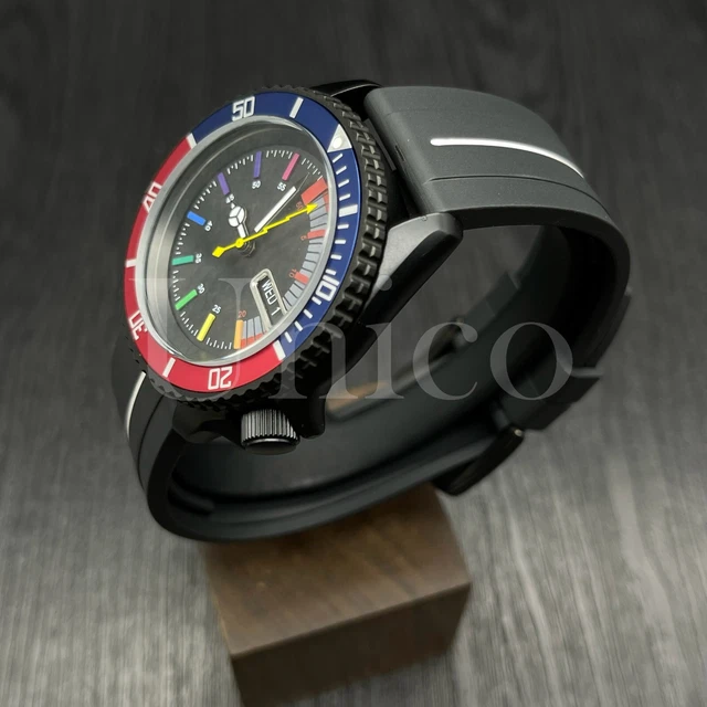Orologio Mod Su Personalizzato Stile SKX NH36 Movimento Automatico BL/RD/SL Ore Arcobaleno BK/WT 3