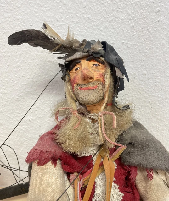 Marionnette Diable Hubert ABA - 33 Cm, Fabrication Artisanale République Tchèque, Peinture à L'eau, Jouet écologique