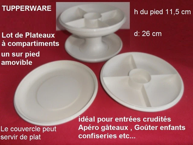 TUPPERWARE PLATEAU APERO noir et blanc chiné vintage EUR 18,00 - FR