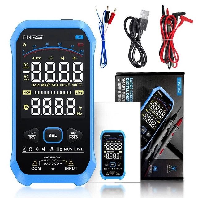 S1 Smart Digital Multimeter Resistance Capacitance Diode NCV Hz Display Tester