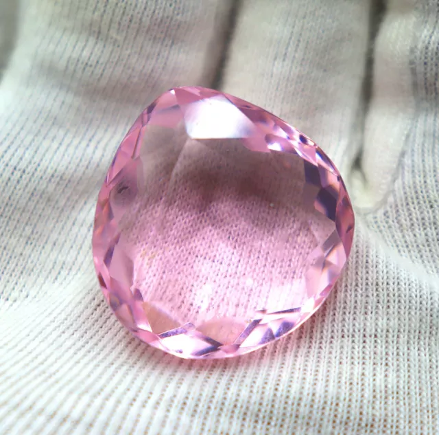 Natural Pink Rose Quartz Tear Cut 70.35 Ct Loose Certified Gemstone Special Xmas