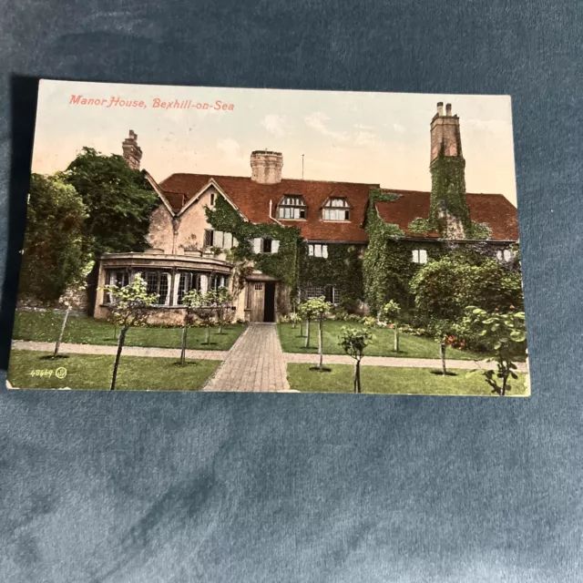 Vintage Postcard Manor House Bexhill On Sea 1909 Ar