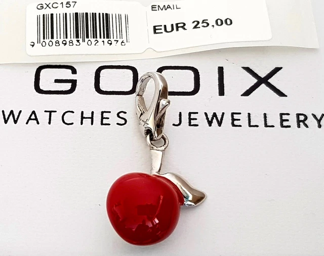 GOOIX CHARM Silber 925 er Charms Anhänger Apfel Emaille rot NEU 95