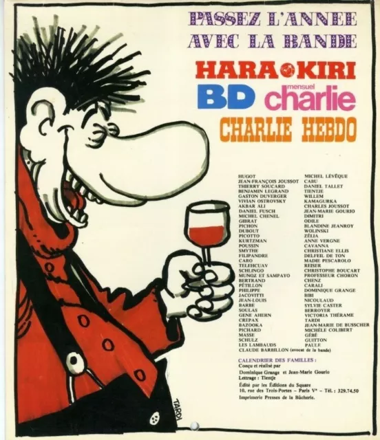 TARDI 1979 CALENDRIER DES FAMILLES avec REISER, GÉBÉ,  WILLEM, HARA KIRI-CHARLIE 2