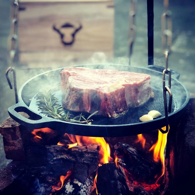 BBQ-Toro Dutch Oven Kit, 5-teiliges Gusseisen Kochset mit Plancha *B-Ware* 2