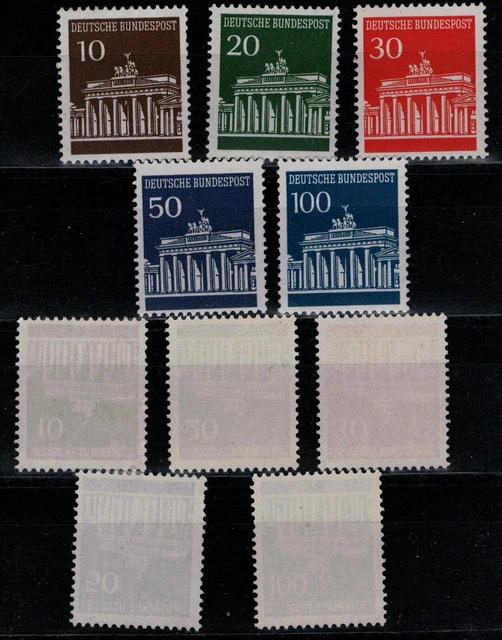 BRD Brandenburger Tor Mi. - Nr. 506 w - 510 w postfrisch Planatolgummi
