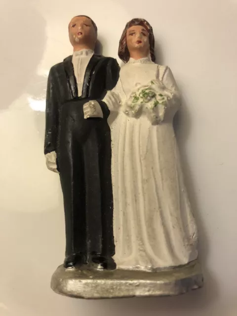 Vintage 1950 💙 Ancienne Figurine  de mariage Gâteau Pièce Montée 💙 Collection