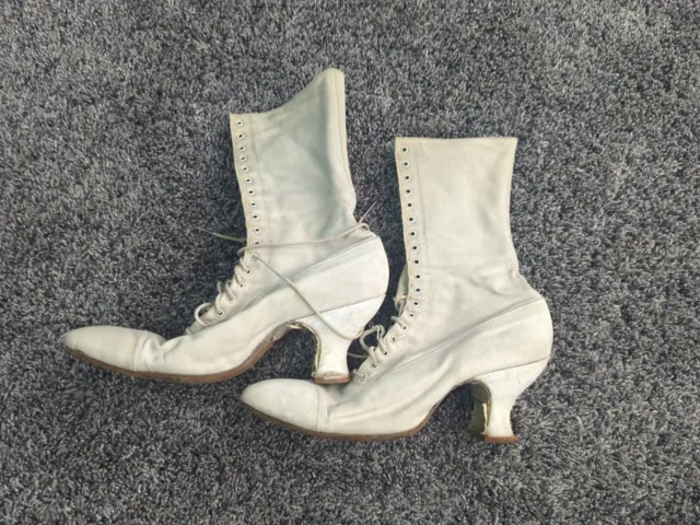 Vintage Victorian Louis/French/Pompadour heel Boots High Top Shoes