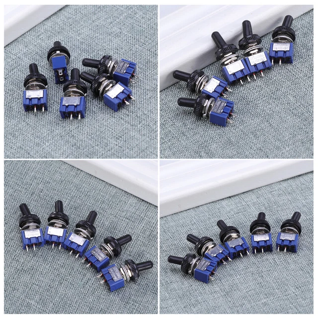 5 Mini interruttore piccolo on/off + impermeabile 2P (blu)