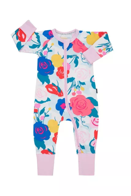 Bonds Baby Long Sleeve Zip Zippy Wondersuit Romper size 3 Colour Floral