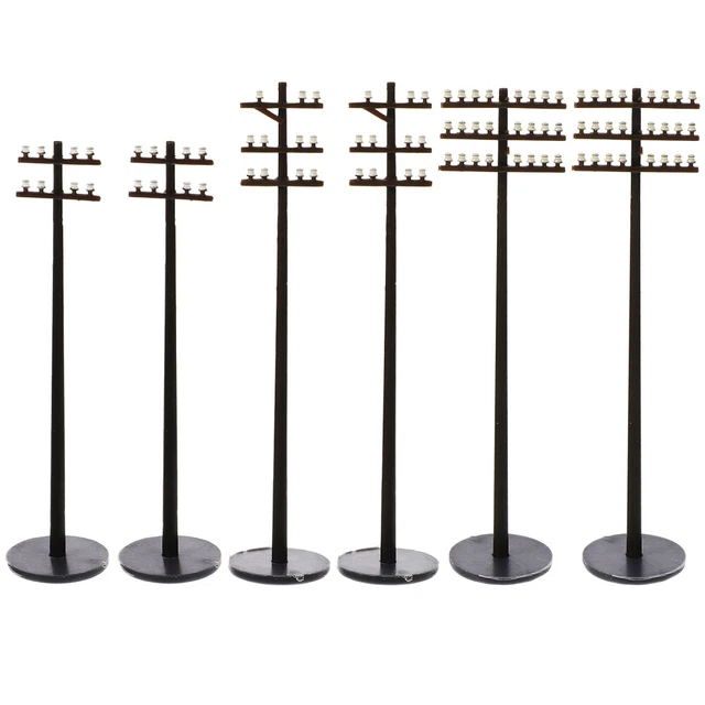 6 Pcs Telegraph Poles Model Mini Child Train Accessories DIY Telegraph Poles