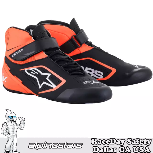 Alpinestars TECH-1 K V2 Kart Race Shoes Black/Orange Fluo/White 2712022-1142