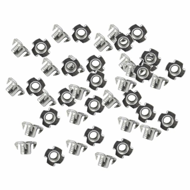 50 Teile Verzinkt Carbon Stahl Vier Kralle T Mutter Säulen Threaded Insert M3