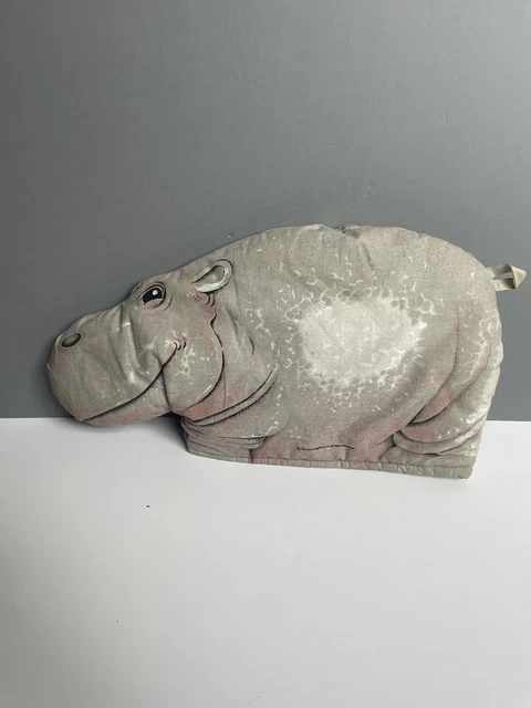 Vintage Hippo Made Tea Cosy anni '80 Retro Kitsch Arredamento Cucina Accessorio Novità