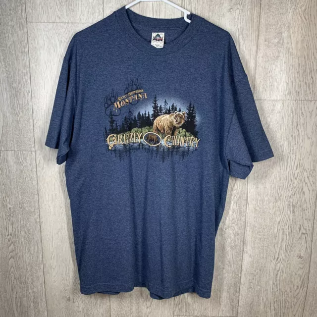 Vintage Alstyle Grizzly Country Rocky Mount Montana T-Shirt Short Sleeve Size L