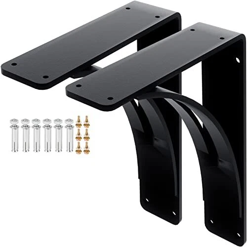 2Pcs Heavy Duty Shelf Brackets 9 x 12 x 4", Steel Brackets 450lbs Load