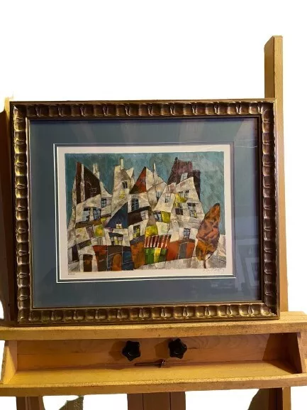 HARRY GUTTMAN Framed & matted Hand Signed Numbered SERIGRAPH City Series